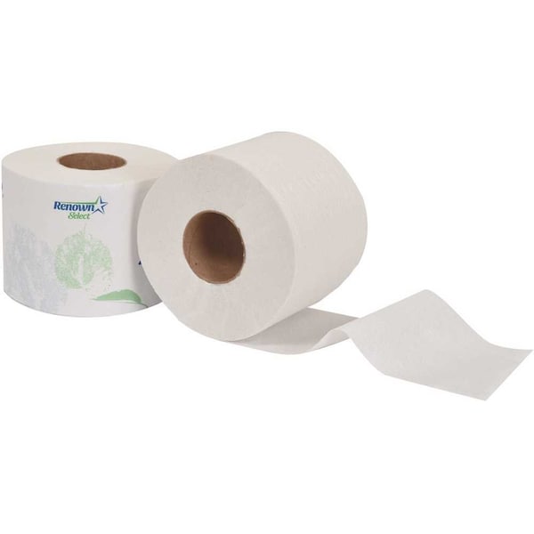Single Roll Banded 2-Ply 3.75 in. x 4 in. Toilet Paper 616 Sheets per Roll , 48PK